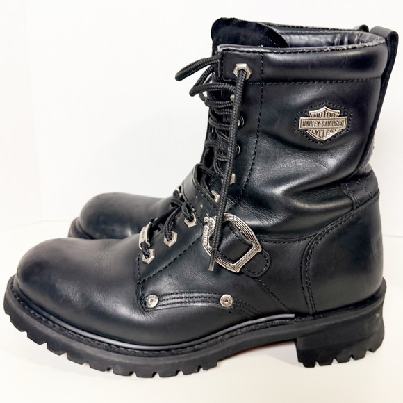 Harley-Davidson Men's Black Lace-Up Boots - Picture 5 of 12